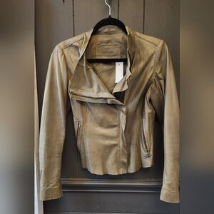 Cigno Nero Olive Green Leather Jacket